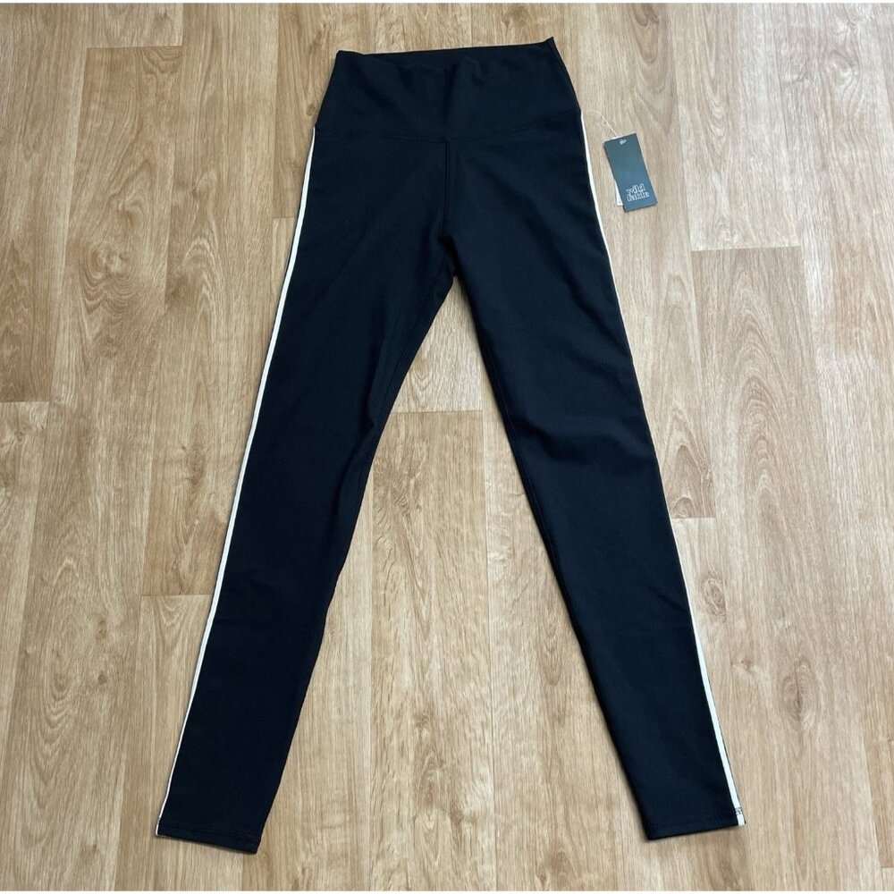 WILD FABLE LEGGINGS BUTTERBLISS STRETCH HIGH RISE BLACK SIDE STRIPE ATHLETIC NWT